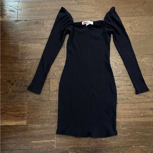 Free People Beach- black body-con dress-Size Small-EUC - Picture 1 of 6